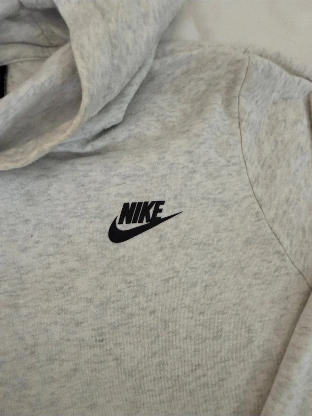 Nike Light Gray Hoodie with Black Swoosh